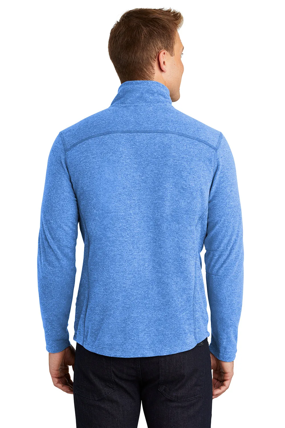 Port Authority Mens Heather Pill Resistant Microfleece Full Zip Sweatshirt - Heather Light Royal Blue