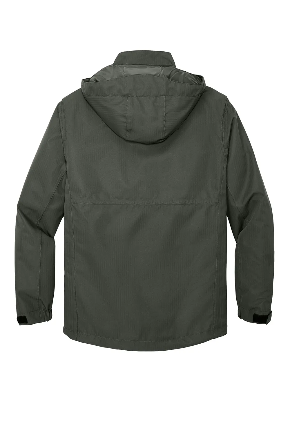 Port Authority Mens Herringbone 3-in-1 Waterproof Full Zip Hooded Jacket - Spruce Green