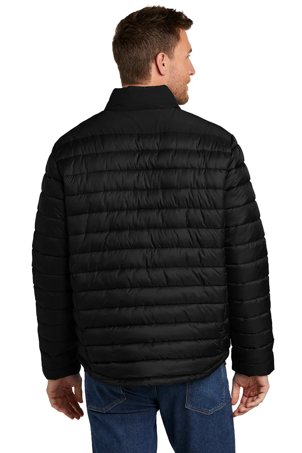 Port Authority Mens Horizon Water Resistant Full Zip Puffy Jacket - Deep Black