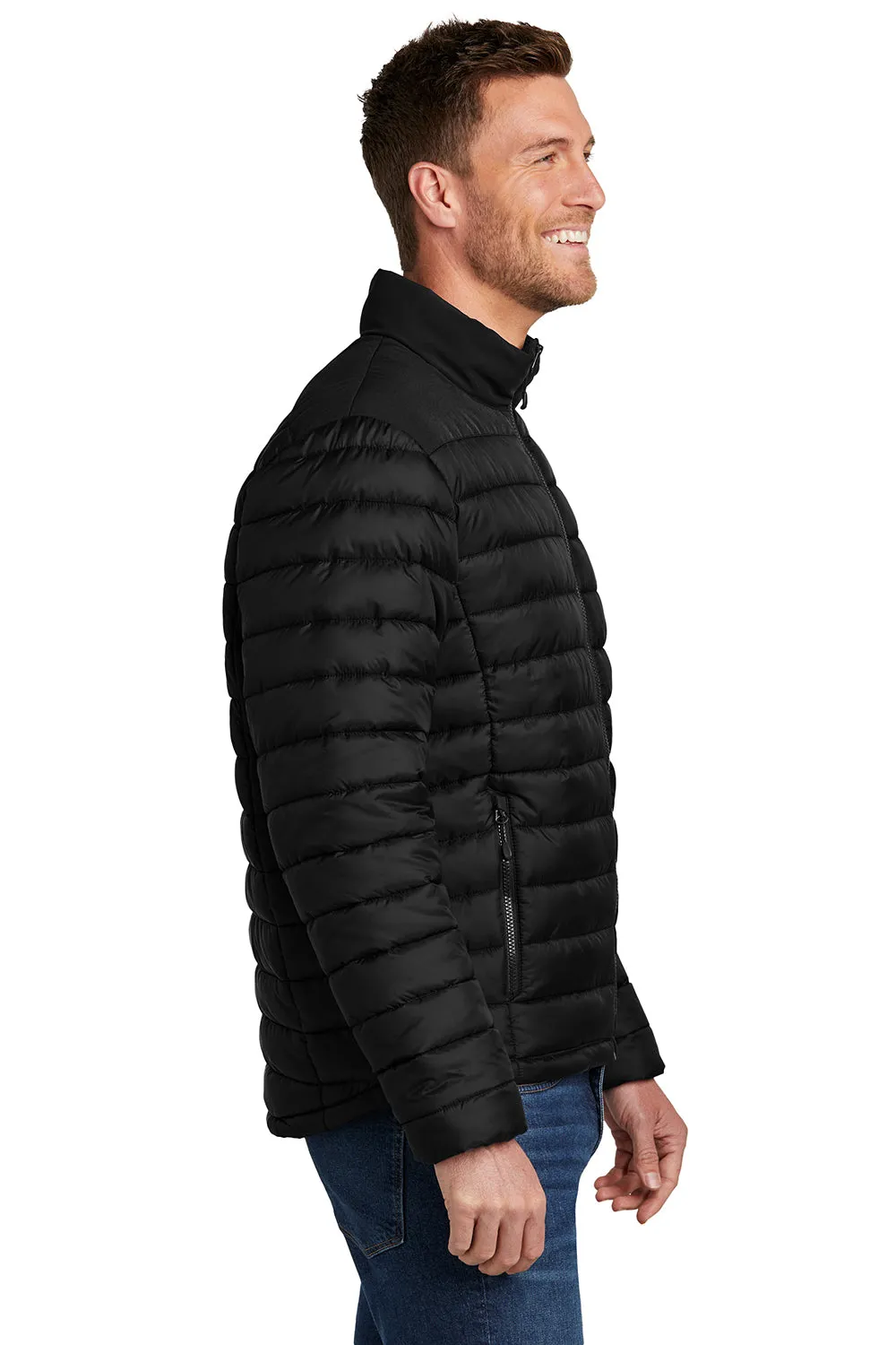 Port Authority Mens Horizon Water Resistant Full Zip Puffy Jacket - Deep Black
