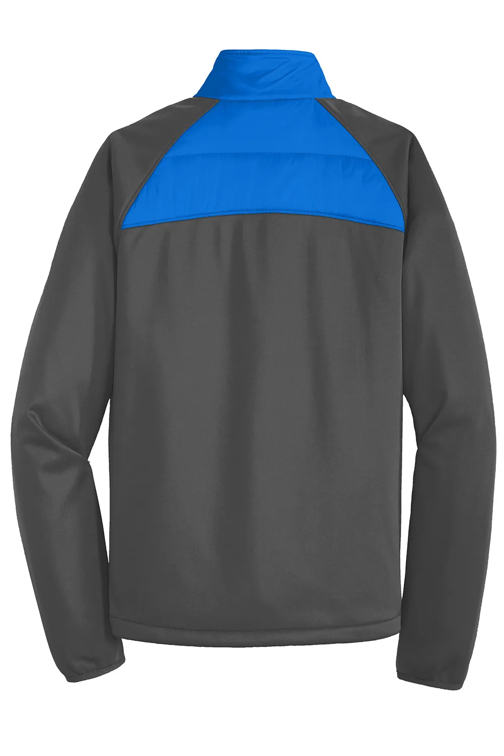 Port Authority Mens Hybrid Wind & Water Resistant Full Zip Jacket - Skydiver Blue/Steel Grey - Closeout
