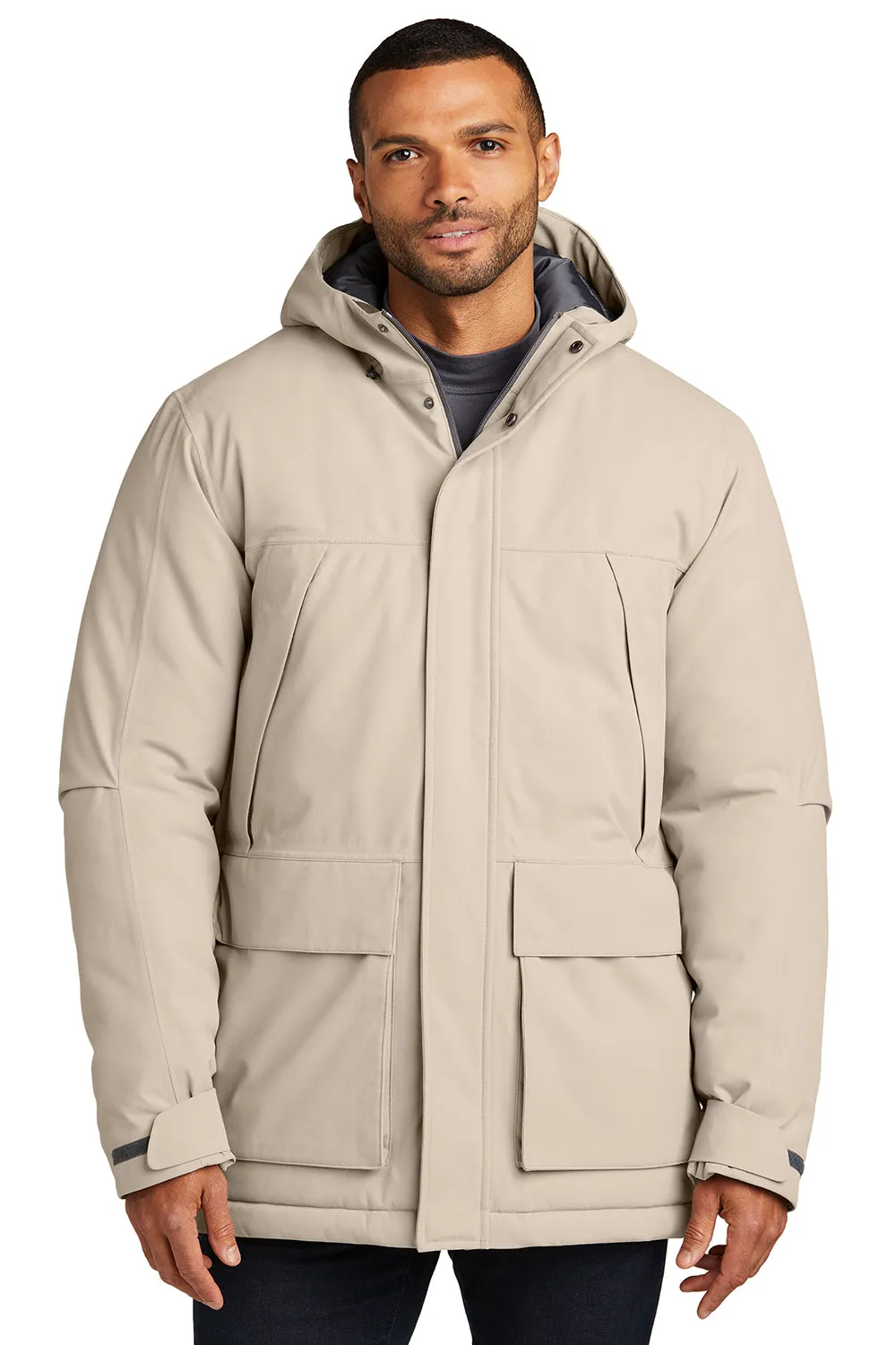 Port Authority Mens Latitude Windproof & Waterproof Full Zip Hooded Parka - Sahara