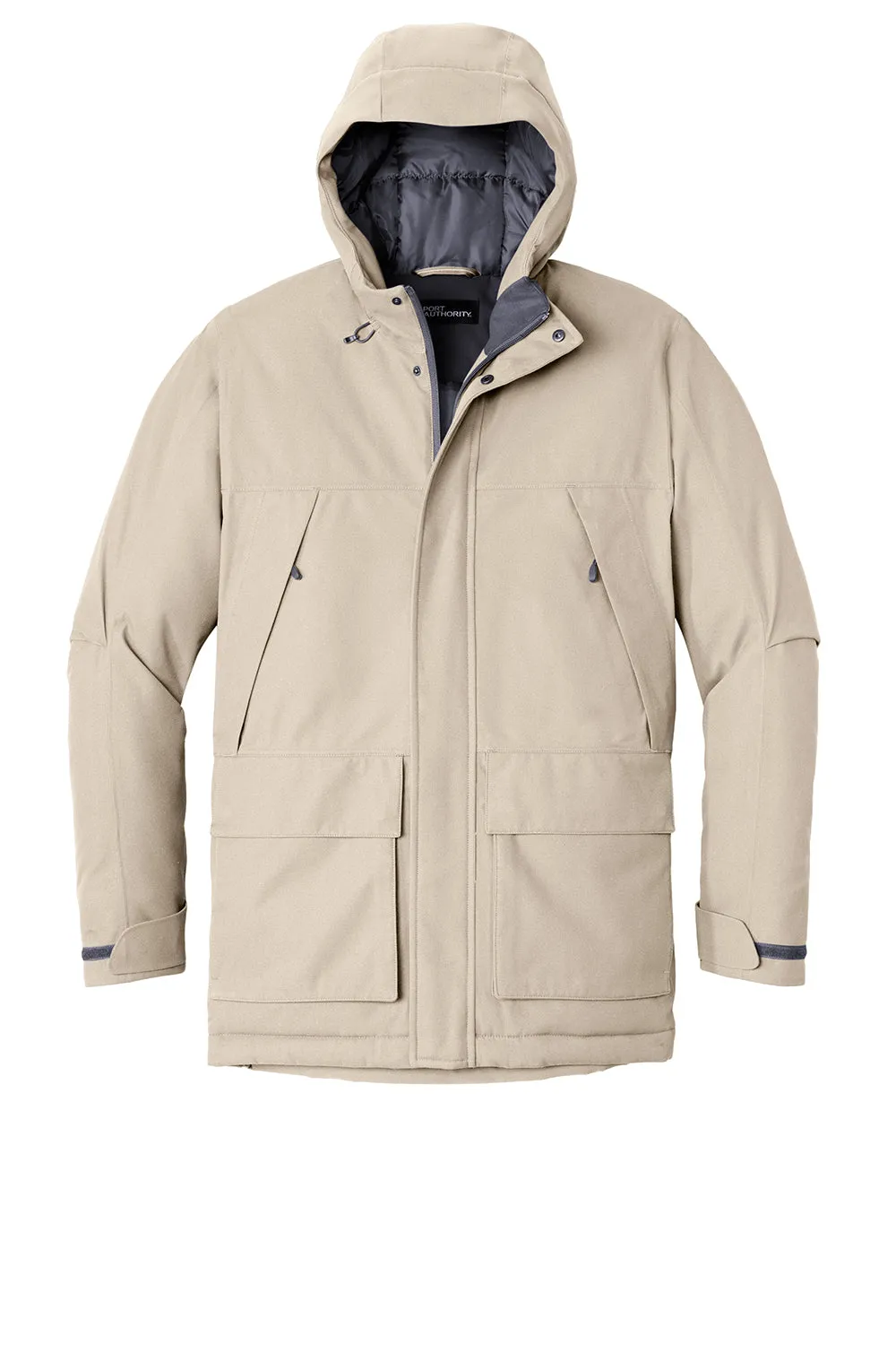 Port Authority Mens Latitude Windproof & Waterproof Full Zip Hooded Parka - Sahara