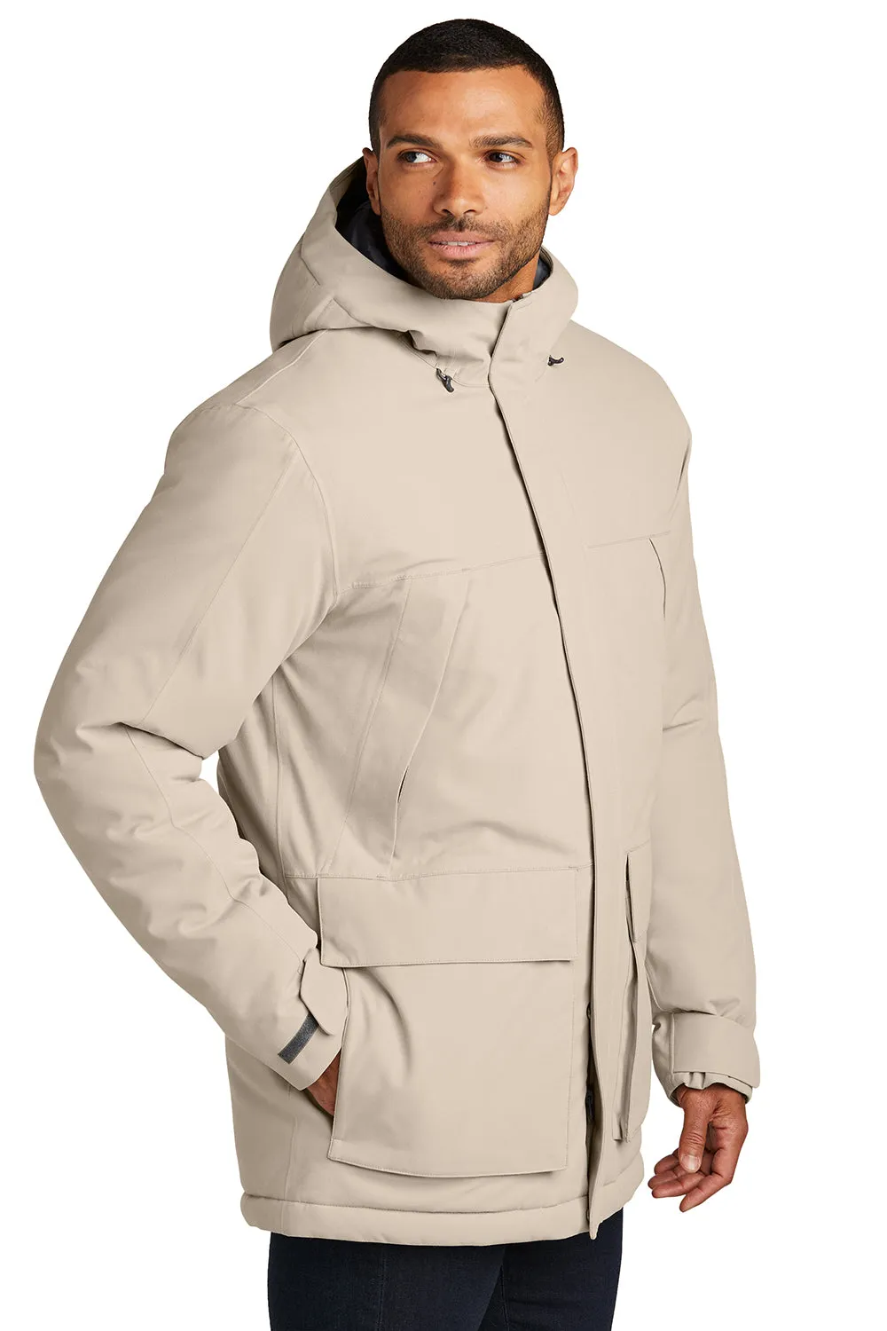 Port Authority Mens Latitude Windproof & Waterproof Full Zip Hooded Parka - Sahara