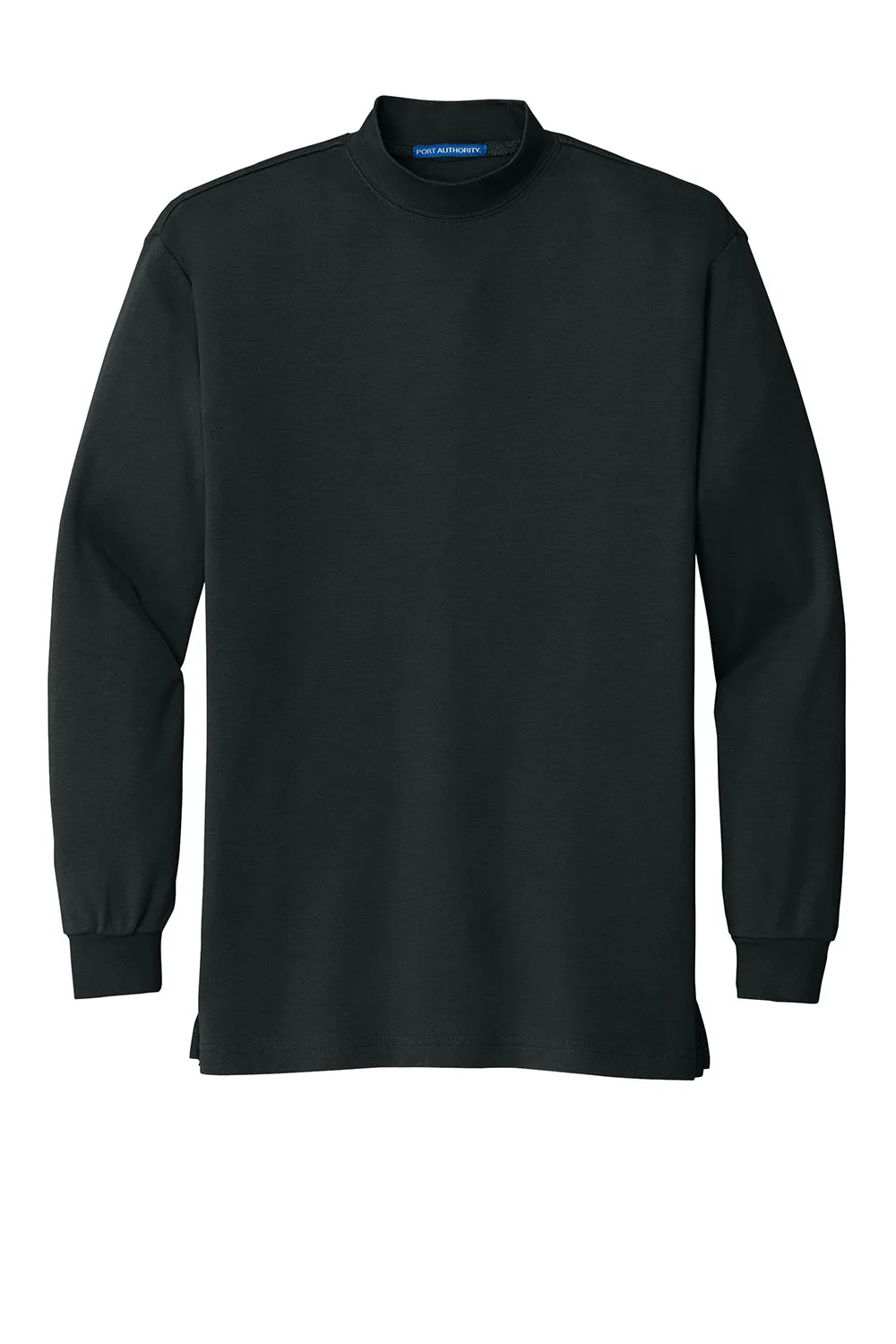 Port Authority Mens Long Sleeve Mock Neck T-Shirt - Black