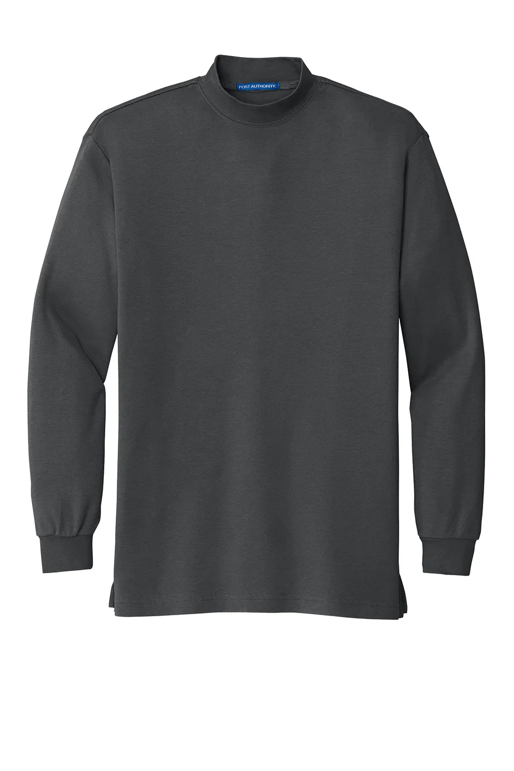 Port Authority Mens Long Sleeve Mock Neck T-Shirt - Steel Grey