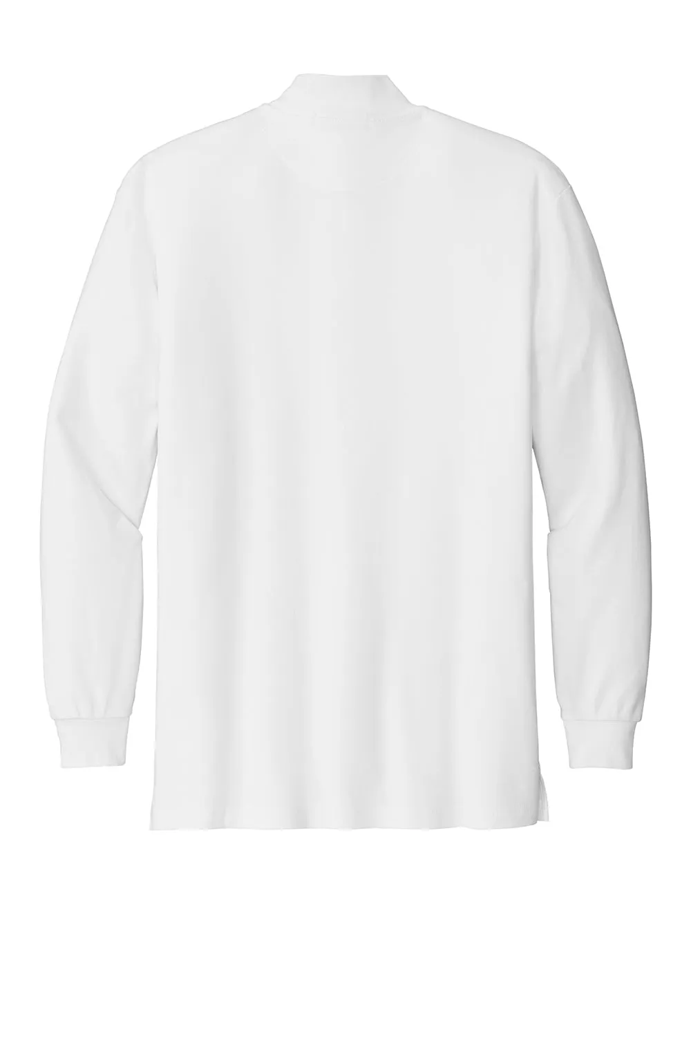 Port Authority Mens Long Sleeve Mock Neck T-Shirt - White