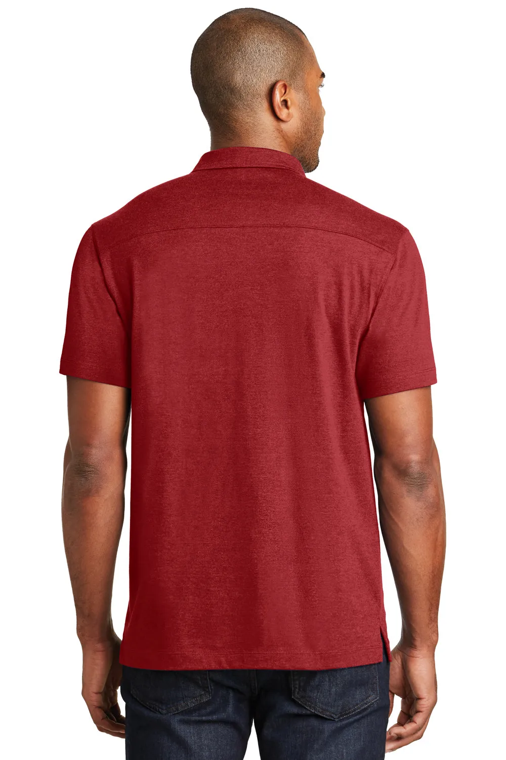 Port Authority Mens Meridian Short Sleeve Polo Shirt - Flame Red - Closeout