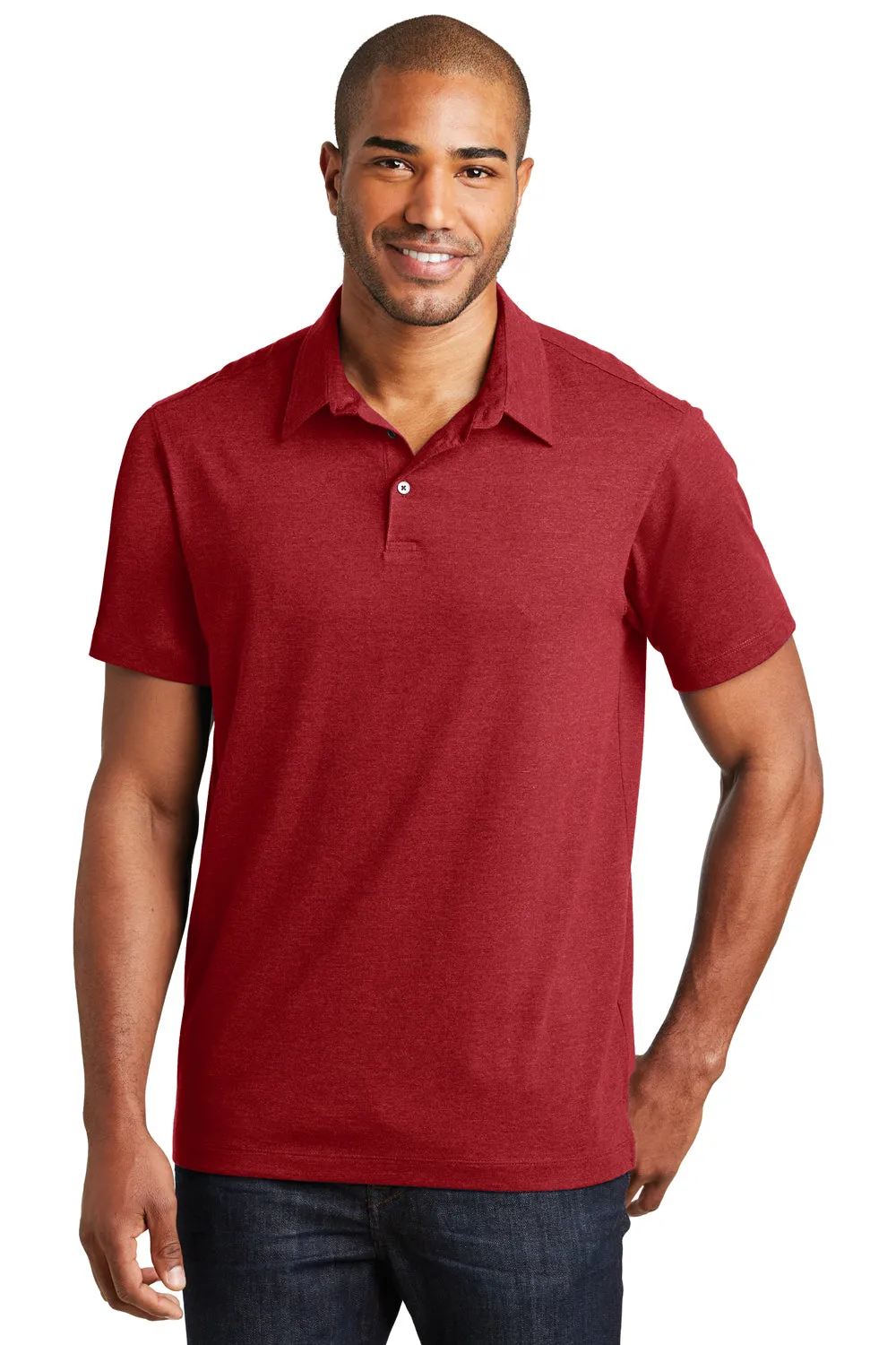 Port Authority Mens Meridian Short Sleeve Polo Shirt - Flame Red - Closeout