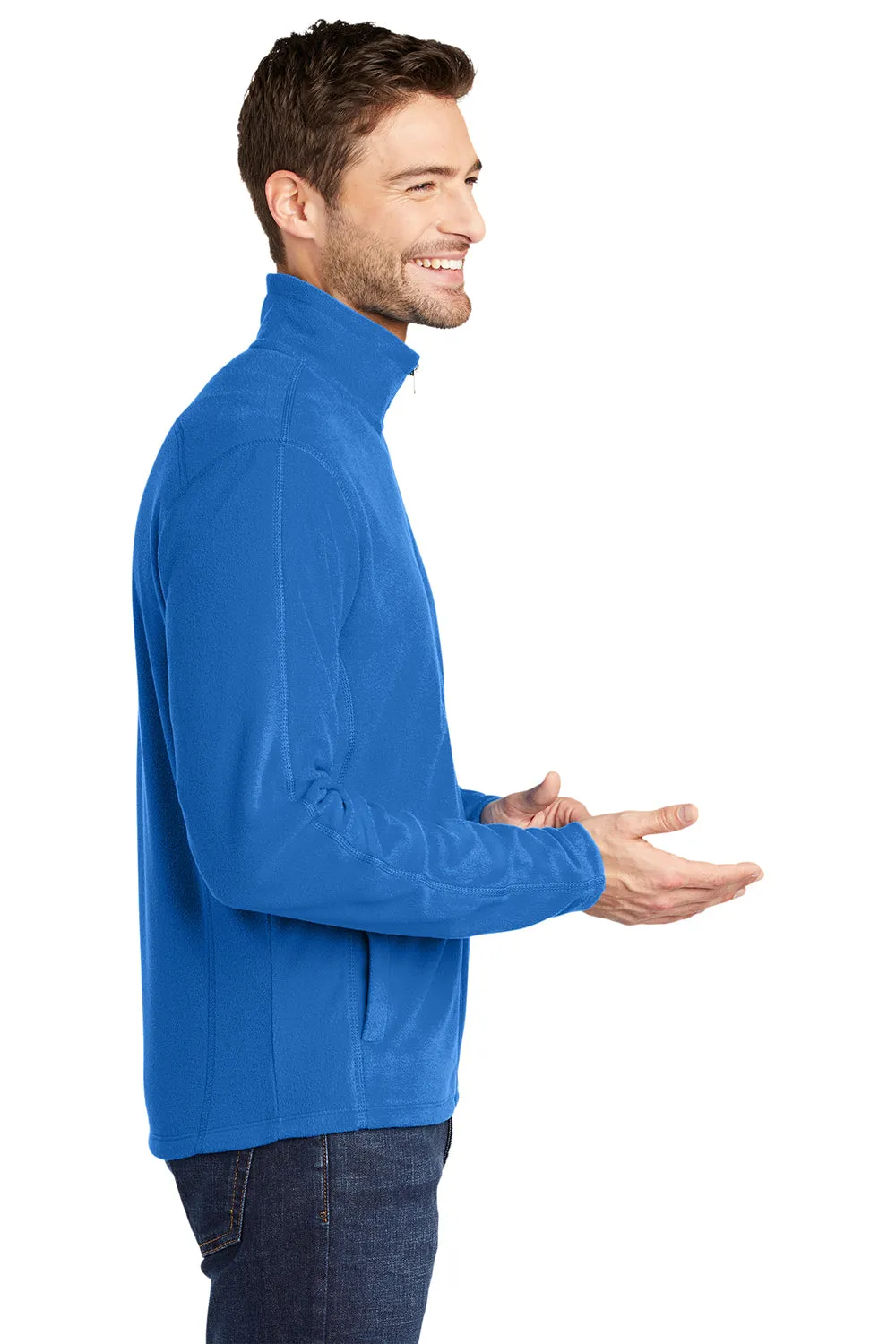 Port Authority Mens Microfleece Pill Resistant Full Zip Jacket - Light Royal Blue