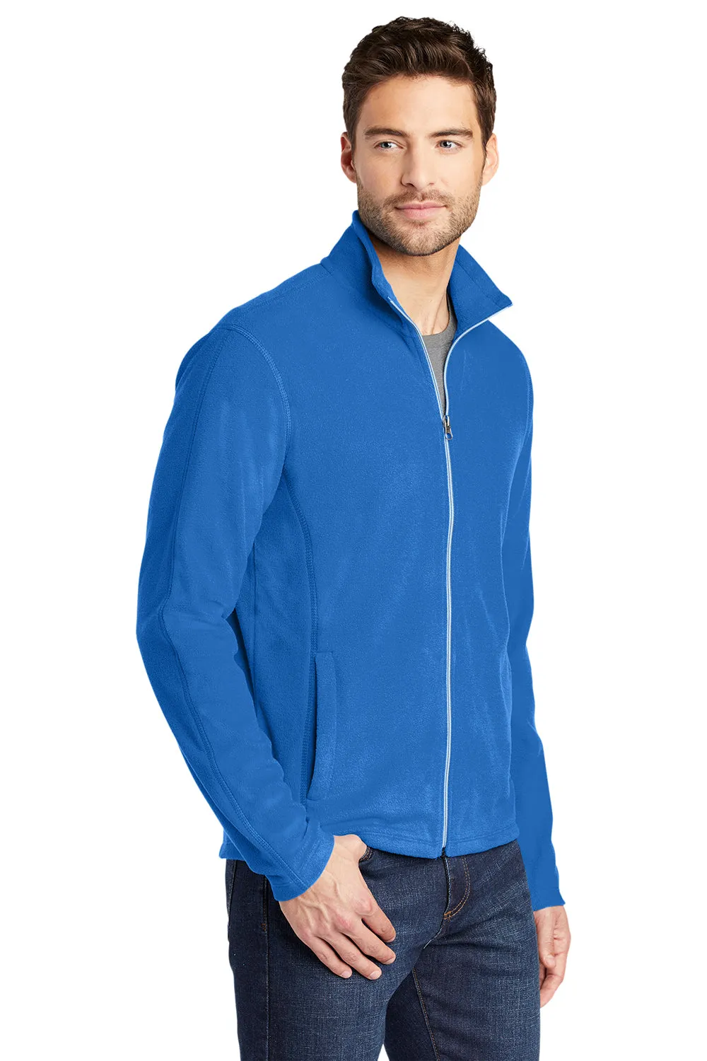 Port Authority Mens Microfleece Pill Resistant Full Zip Jacket - Light Royal Blue