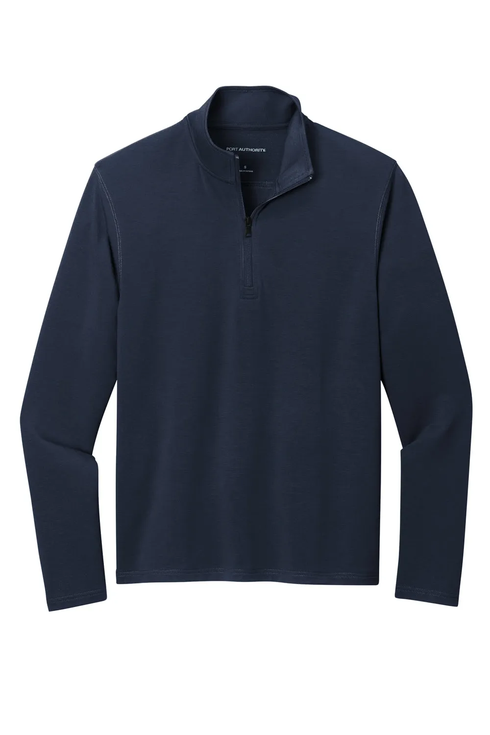 Port Authority Mens Microterry Snag Resistant 1/4 Zip Sweatshirt - River Navy Blue