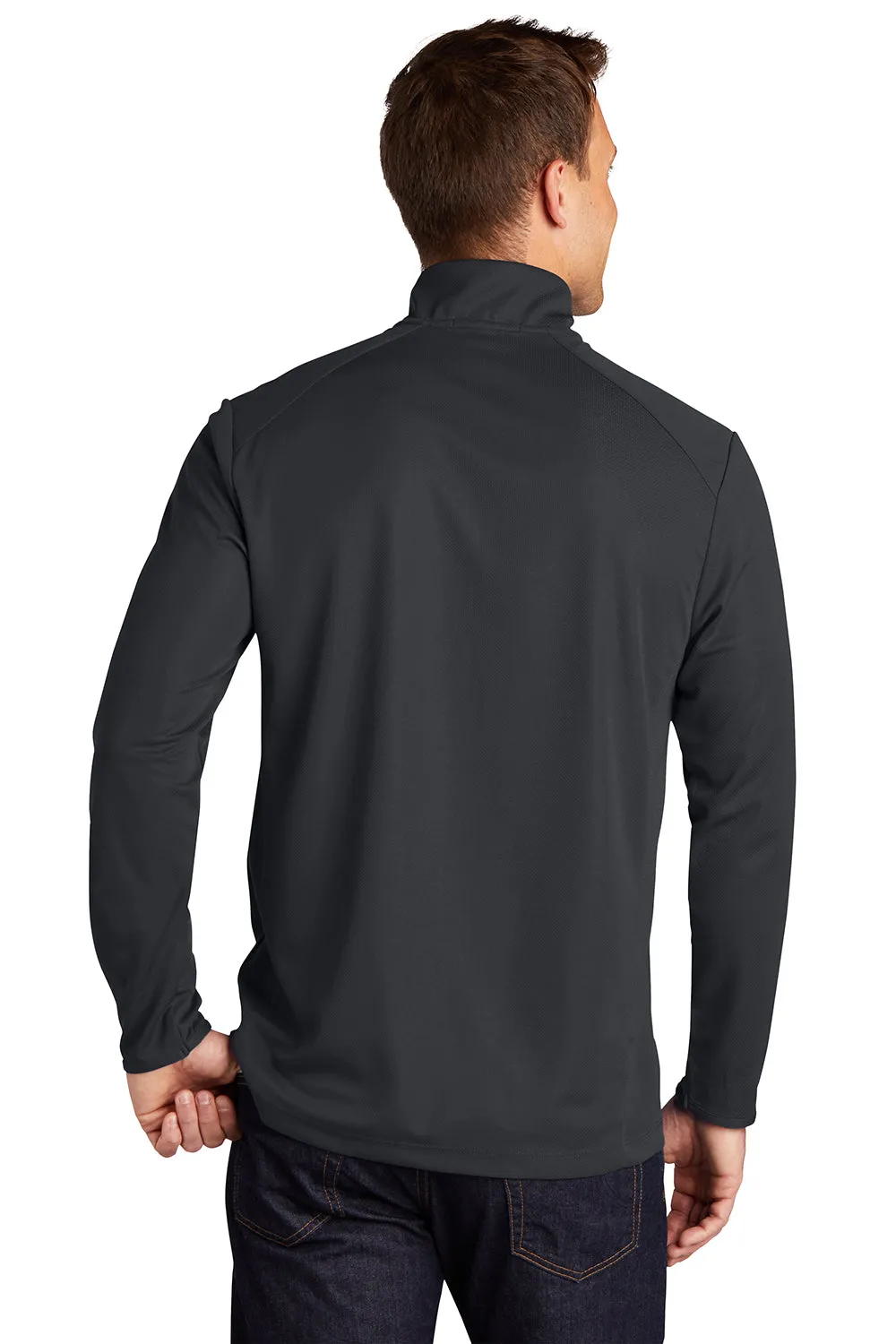 Port Authority Mens Moisture Wicking 1/4 Zip Sweatshirt - Battleship Grey