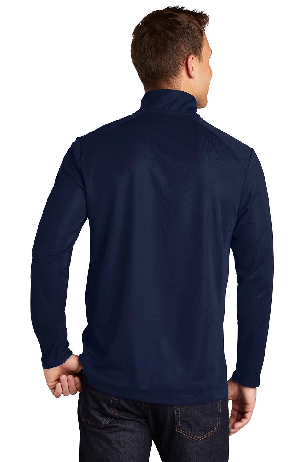 Port Authority Mens Moisture Wicking 1/4 Zip Sweatshirt - True Navy Blue