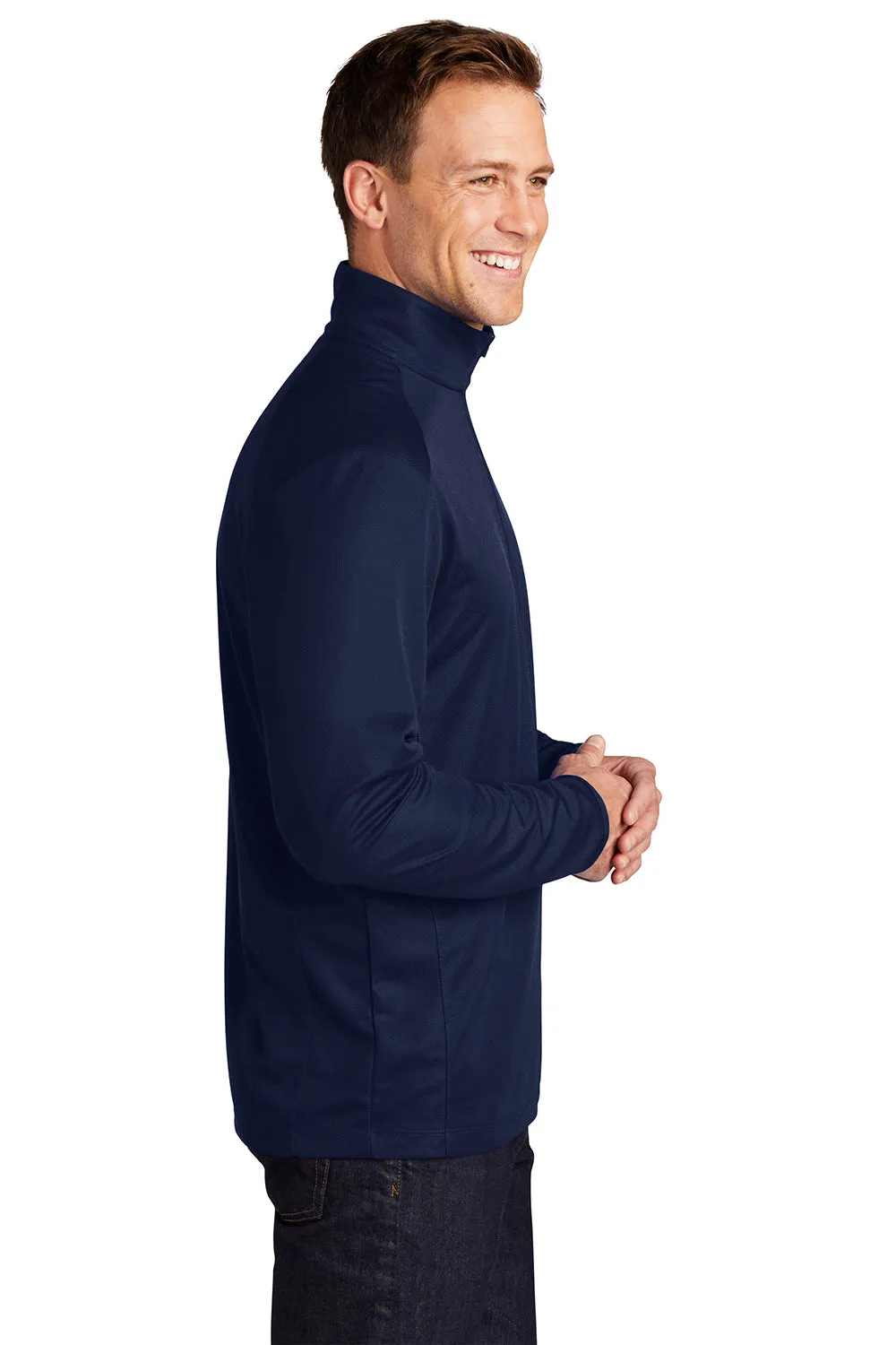 Port Authority Mens Moisture Wicking 1/4 Zip Sweatshirt - True Navy Blue