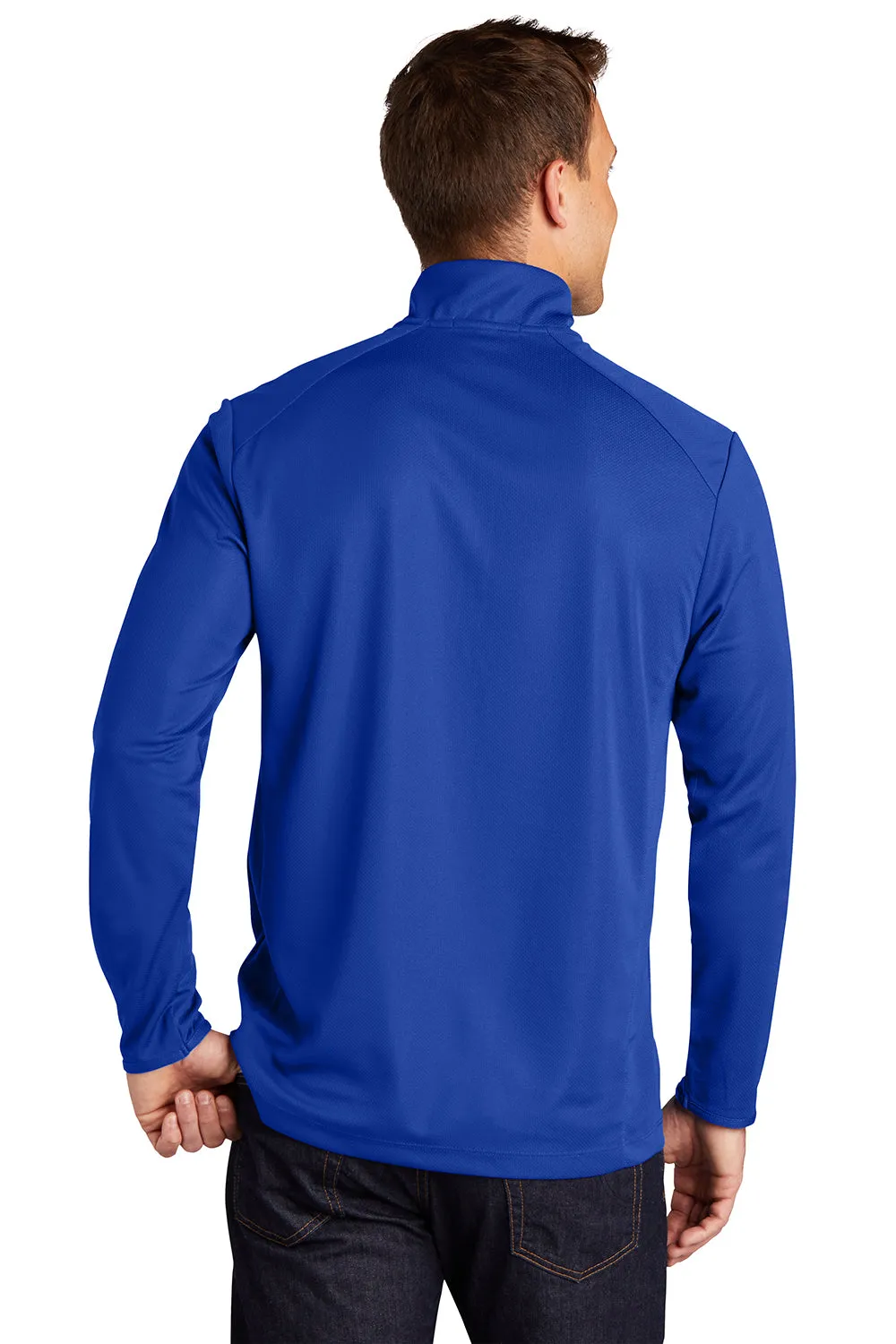 Port Authority Mens Moisture Wicking 1/4 Zip Sweatshirt - True Royal Blue