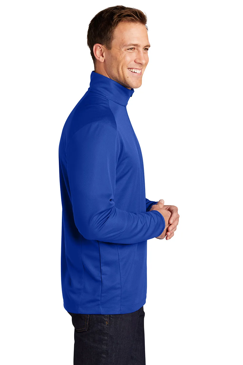 Port Authority Mens Moisture Wicking 1/4 Zip Sweatshirt - True Royal Blue