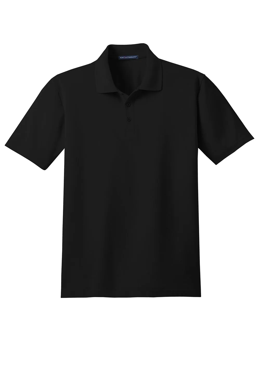 Port Authority Mens Moisture Wicking Short Sleeve Polo Shirt - Black