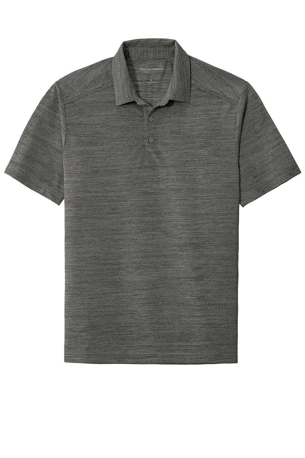Port Authority Mens Moisture Wicking Short Sleeve Polo Shirt - Black/Thunder Grey