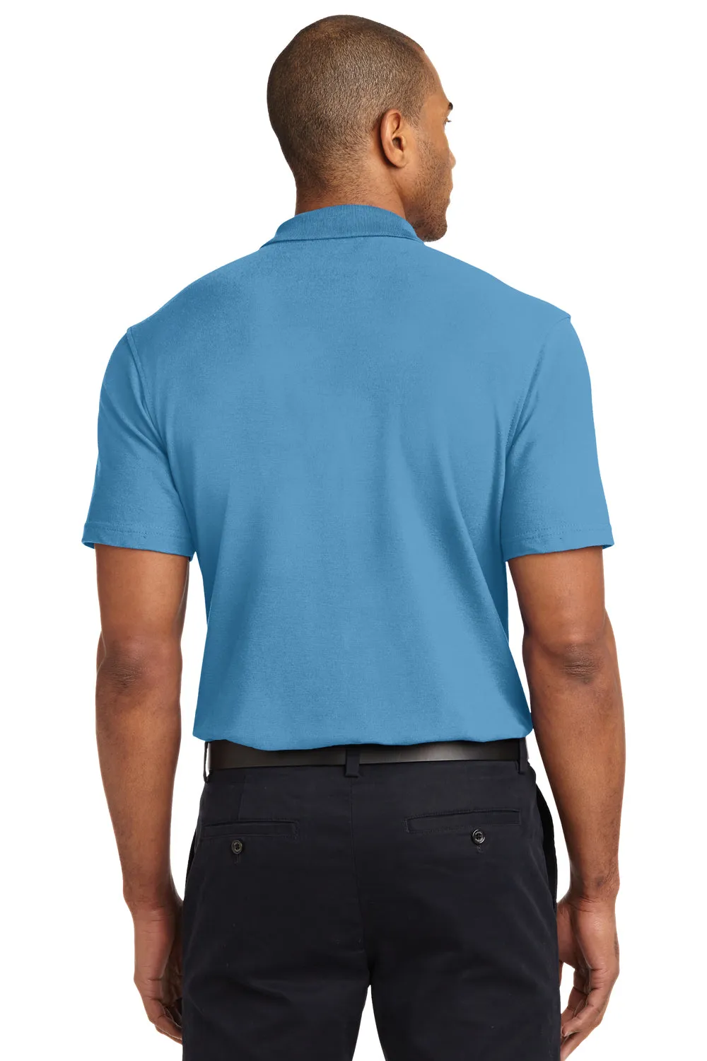 Port Authority Mens Moisture Wicking Short Sleeve Polo Shirt - Celadon Blue - Closeout