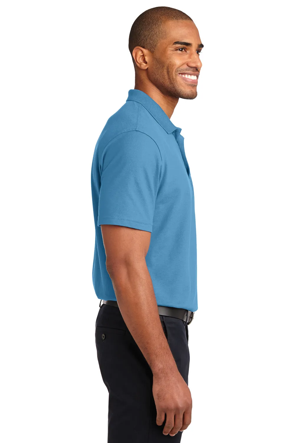 Port Authority Mens Moisture Wicking Short Sleeve Polo Shirt - Celadon Blue - Closeout
