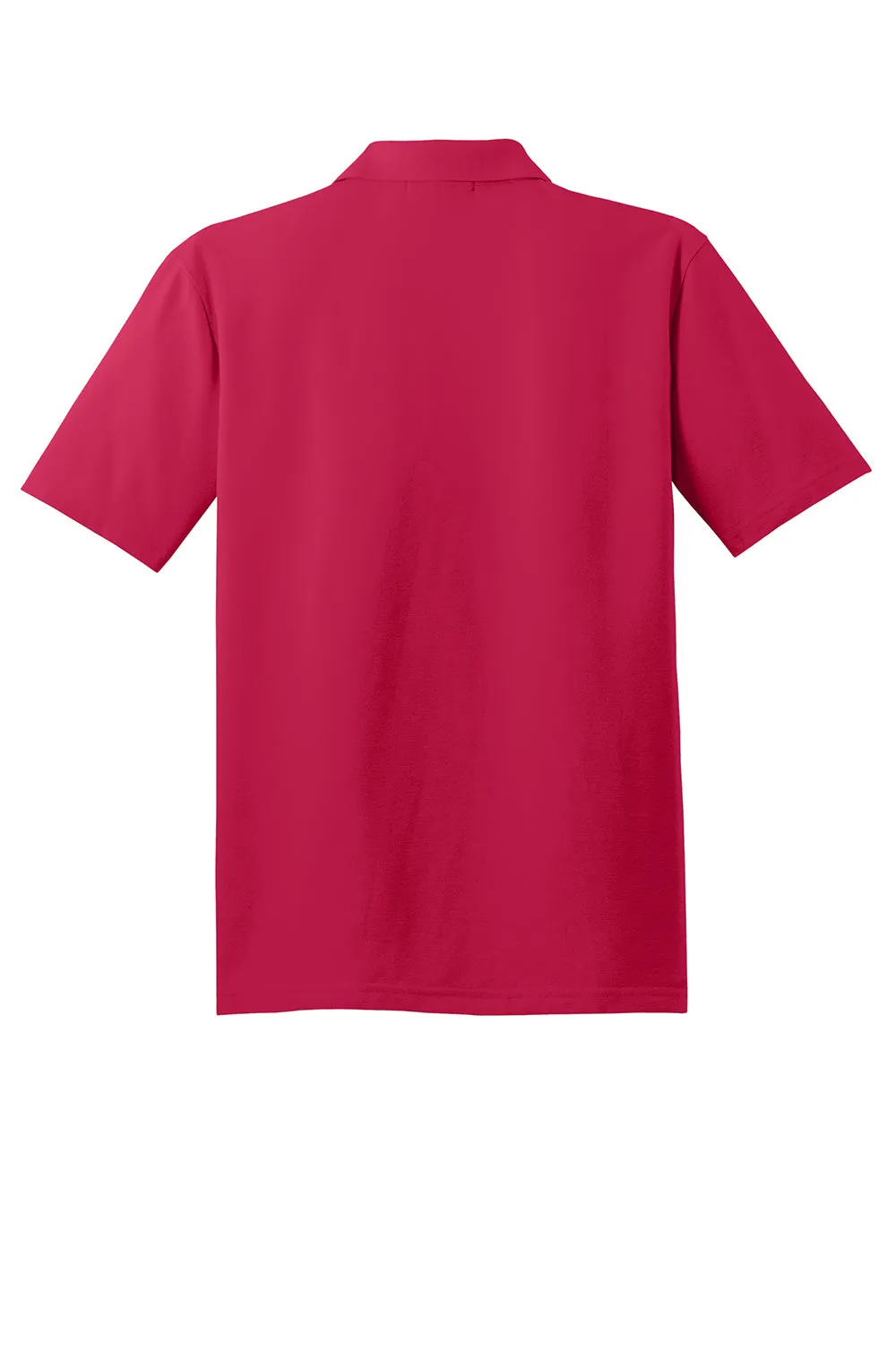 Port Authority Mens Moisture Wicking Short Sleeve Polo Shirt - Red
