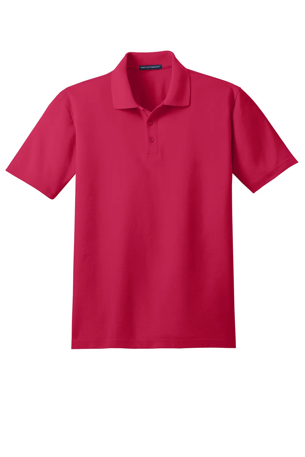Port Authority Mens Moisture Wicking Short Sleeve Polo Shirt - Red