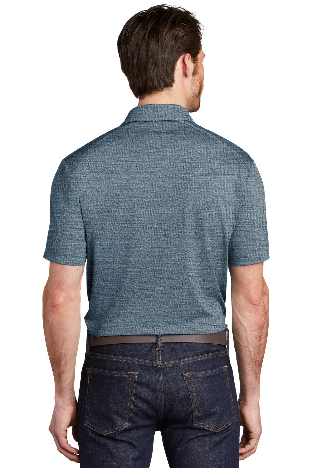 Port Authority Mens Moisture Wicking Short Sleeve Polo Shirt - Regatta Blue/Gusty Grey