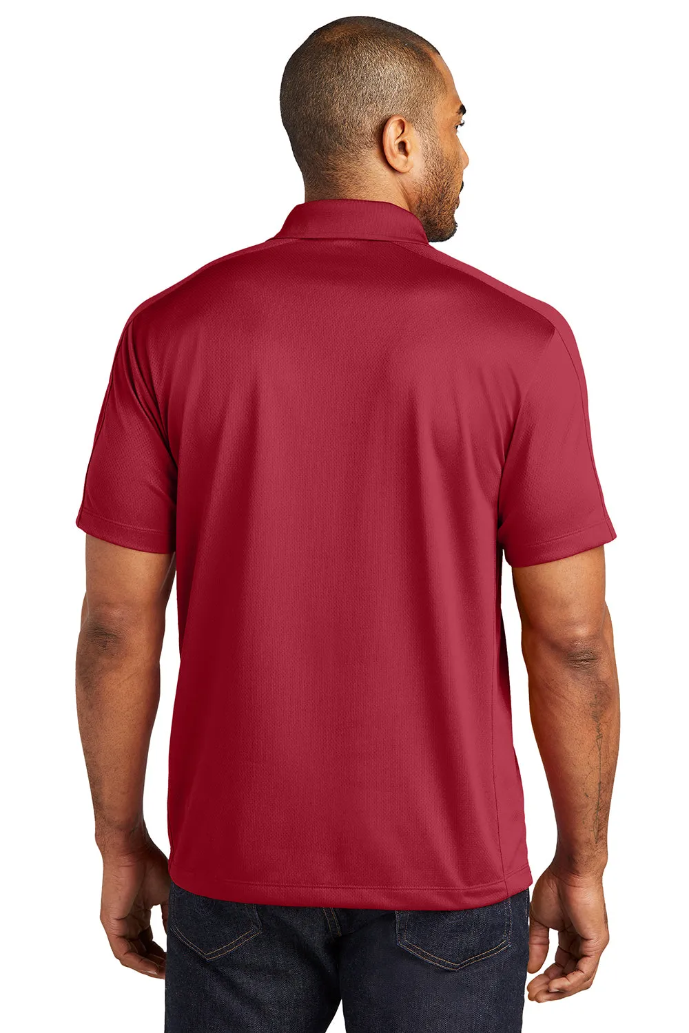 Port Authority Mens Moisture Wicking Short Sleeve Polo Shirt - Rich Red