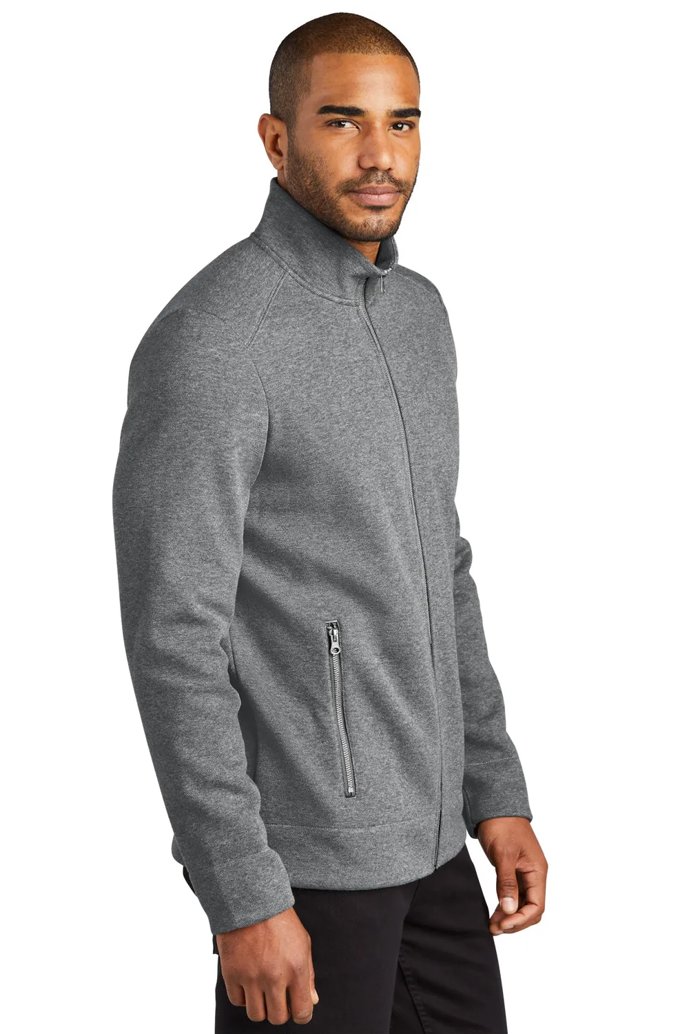 Port Authority Mens Network Fleece Full Zip Jacket - Heather Grey