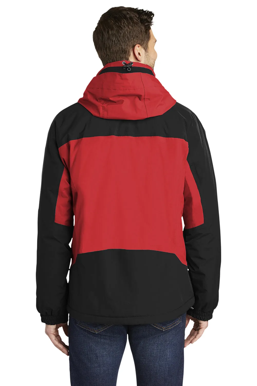 Port Authority Mens Nootka Waterproof Full Zip Hooded Jacket - Engine Red/Black