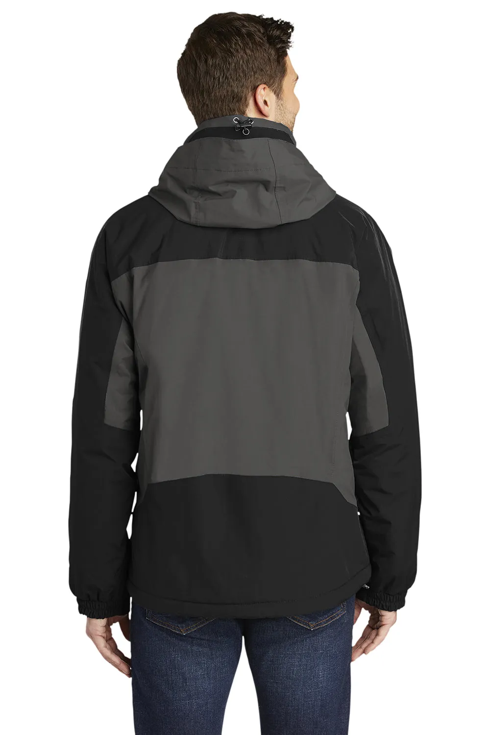 Port Authority Mens Nootka Waterproof Full Zip Hooded Jacket - Graphite Grey/Black