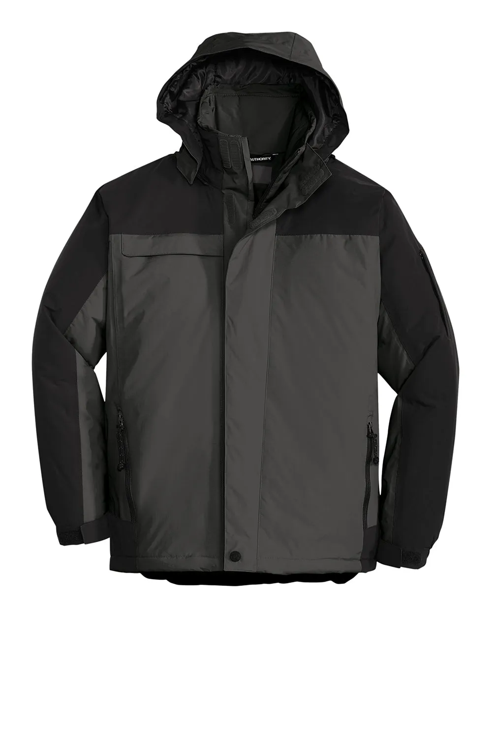 Port Authority Mens Nootka Waterproof Full Zip Hooded Jacket - Graphite Grey/Black