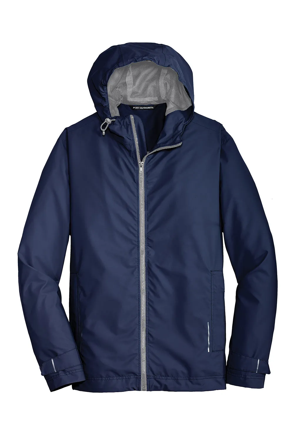 Port Authority Mens Northwest Slicker Waterproof Full Zip Hooded Jacket - Navy Blue