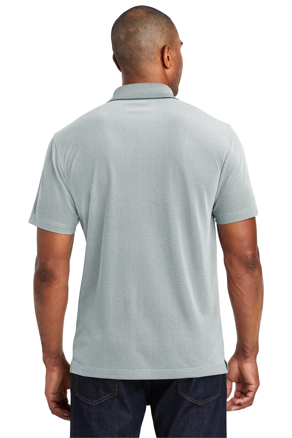 Port Authority Mens Oxford Moisture Wicking Short Sleeve Polo Shirt - Gusty Grey - Closeout