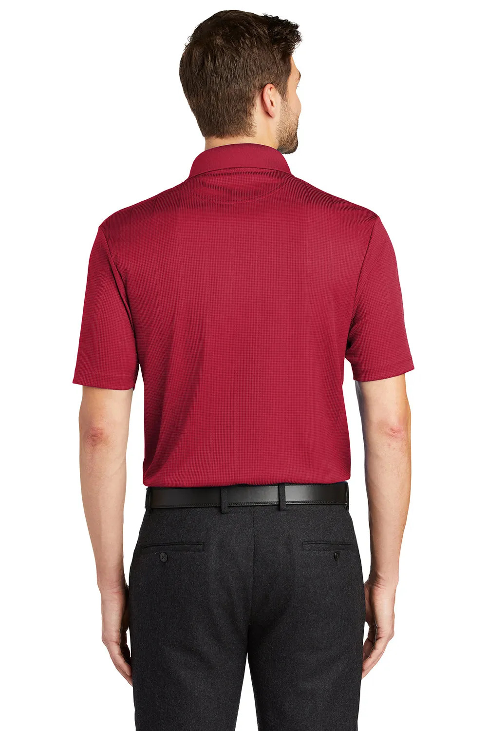 Port Authority Mens Performance Moisture Wicking Short Sleeve Polo Shirt - Rich Red