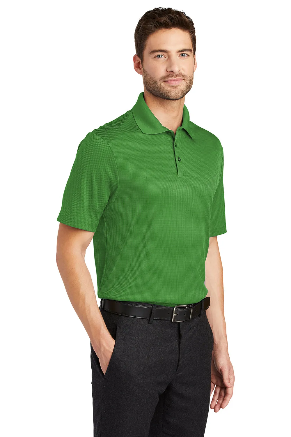 Port Authority Mens Performance Moisture Wicking Short Sleeve Polo Shirt - Vine Green