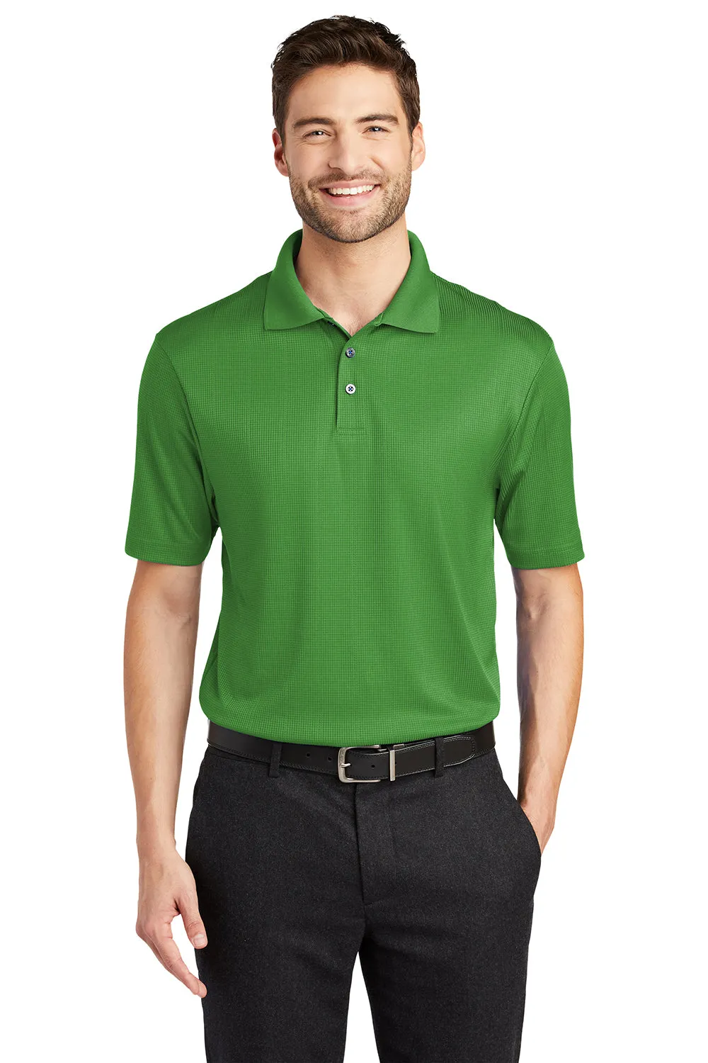 Port Authority Mens Performance Moisture Wicking Short Sleeve Polo Shirt - Vine Green