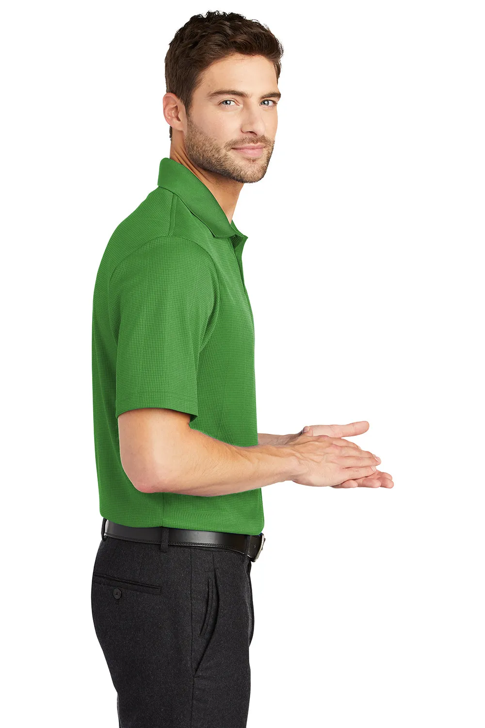 Port Authority Mens Performance Moisture Wicking Short Sleeve Polo Shirt - Vine Green