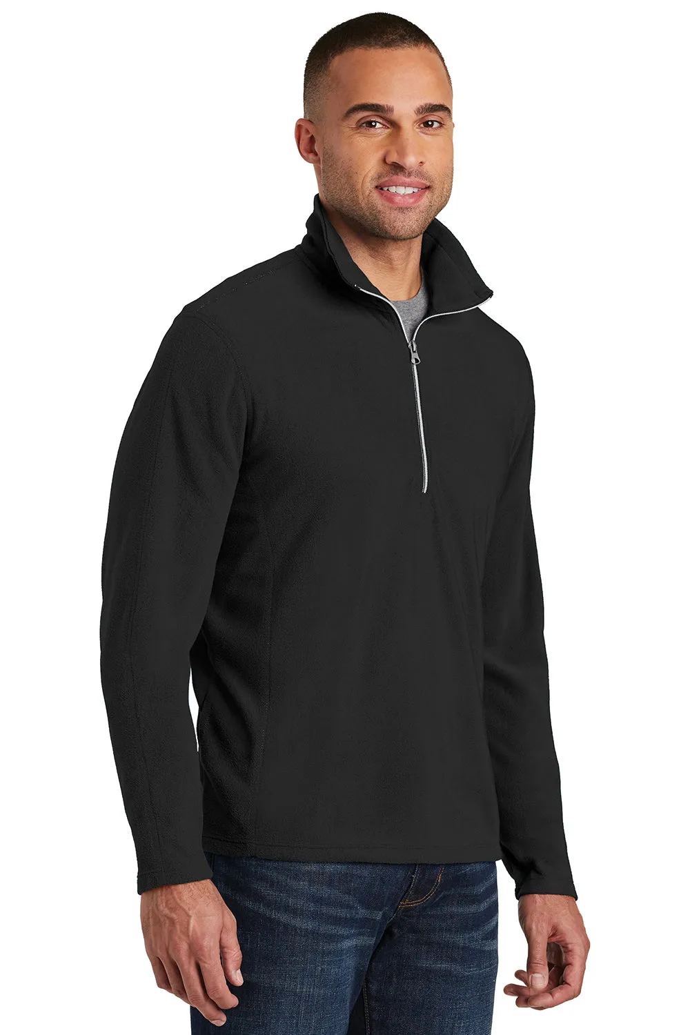 Port Authority Mens Pill Resistant Microfleece 1/4 Zip Sweatshirt - Black