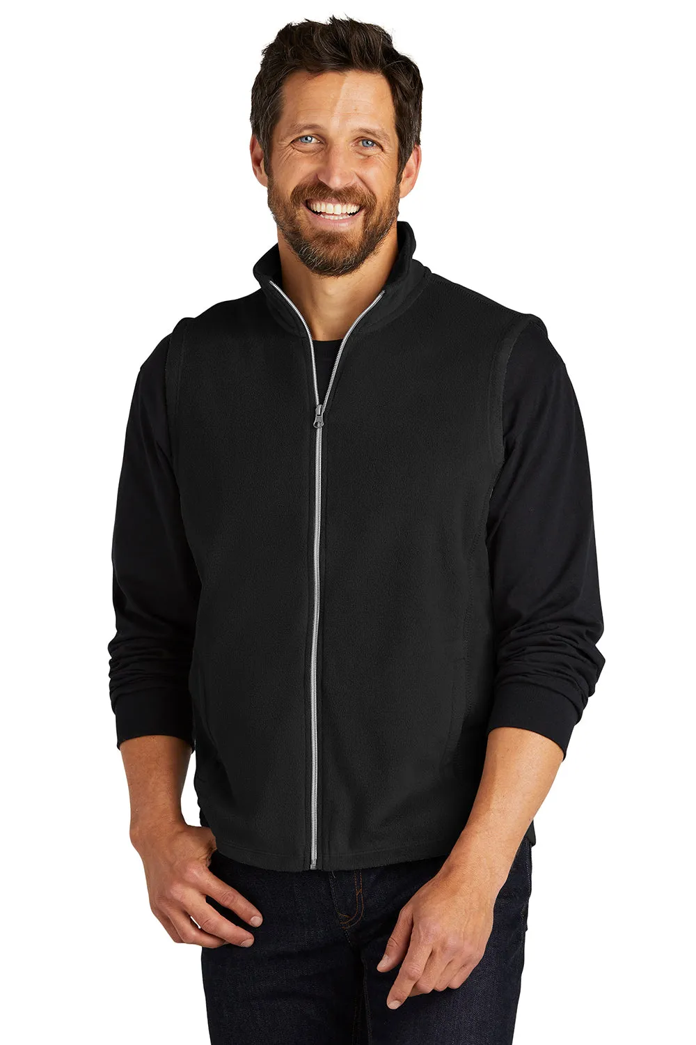 Port Authority Mens Pill Resistant Microfleece Full Zip Vest - Black