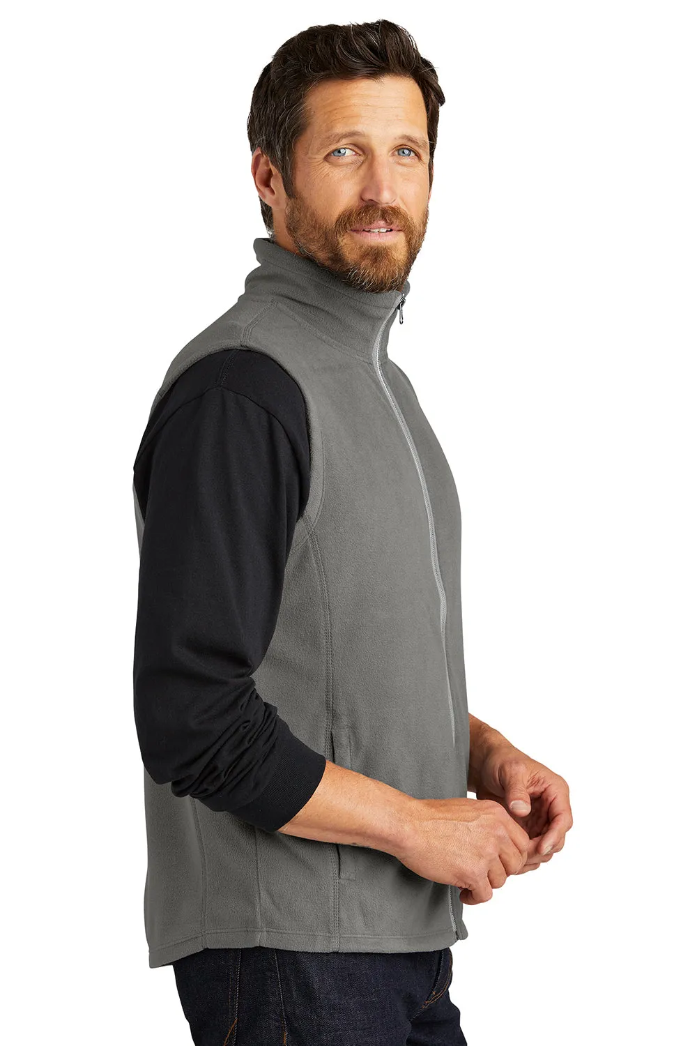 Port Authority Mens Pill Resistant Microfleece Full Zip Vest - Pearl Grey