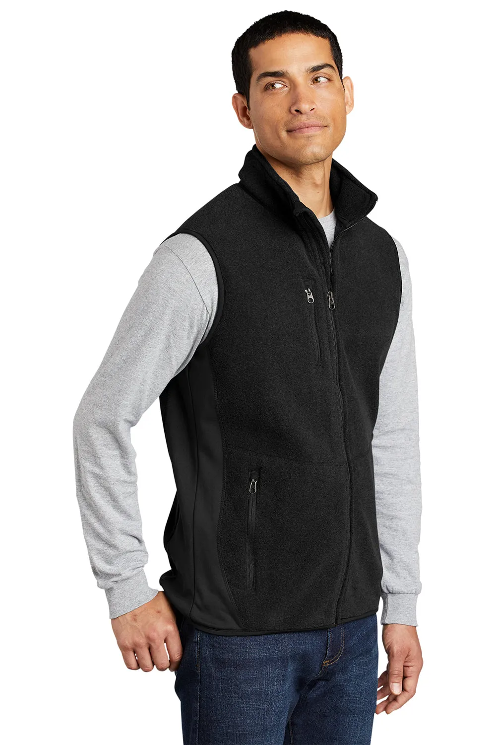 Port Authority Mens R-Tek Pro Pill Resistant Fleece Full Zip Vest - Black