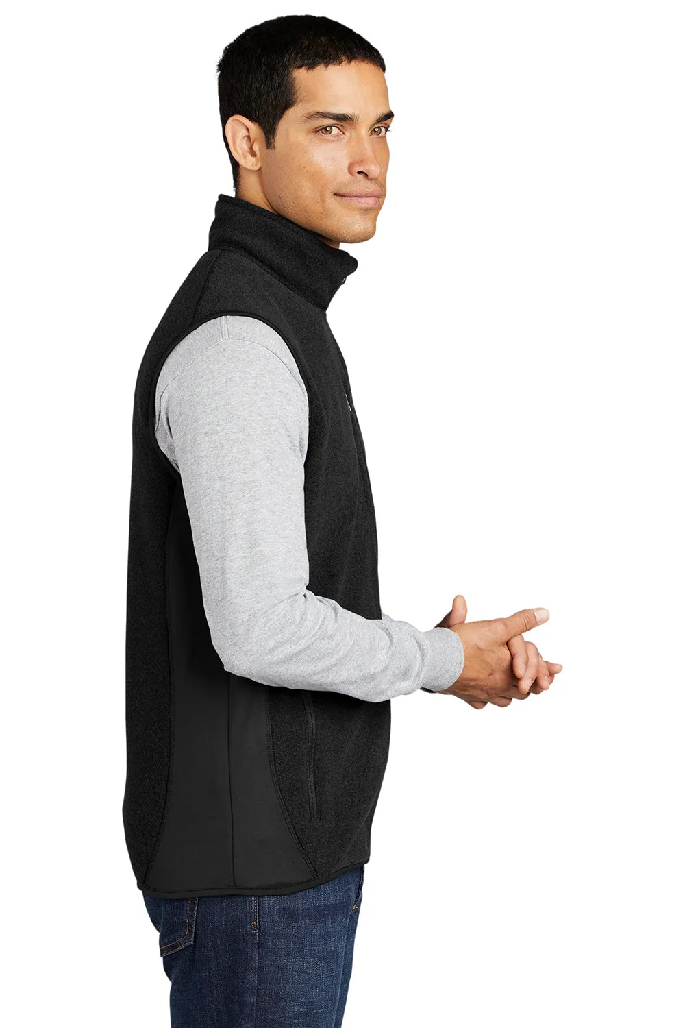 Port Authority Mens R-Tek Pro Pill Resistant Fleece Full Zip Vest - Black