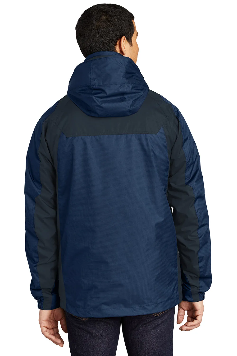 Port Authority Mens Ranger 3-in-1 Waterproof Full Zip Hooded Jacket - Insignia Blue/Navy Blue