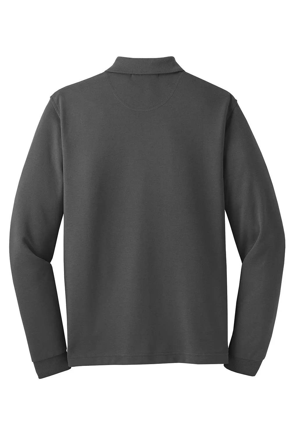 Port Authority Mens Rapid Dry Moisture Wicking Long Sleeve Polo Shirt - Charcoal Grey