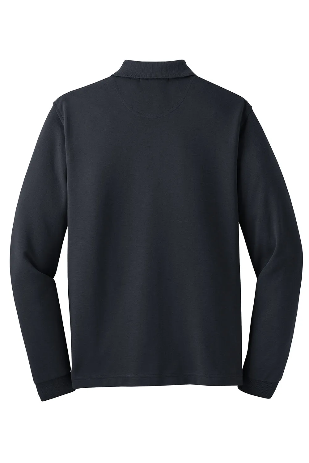 Port Authority Mens Rapid Dry Moisture Wicking Long Sleeve Polo Shirt - Classic Navy Blue