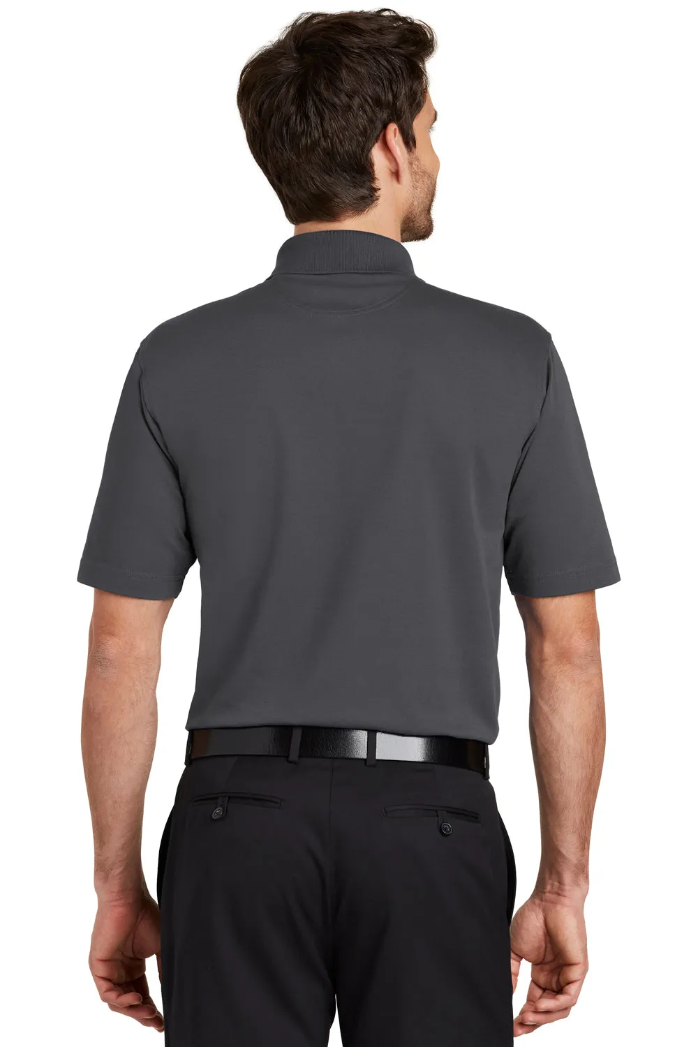 Port Authority Mens Rapid Dry Moisture Wicking Short Sleeve Polo Shirt - Charcoal Grey