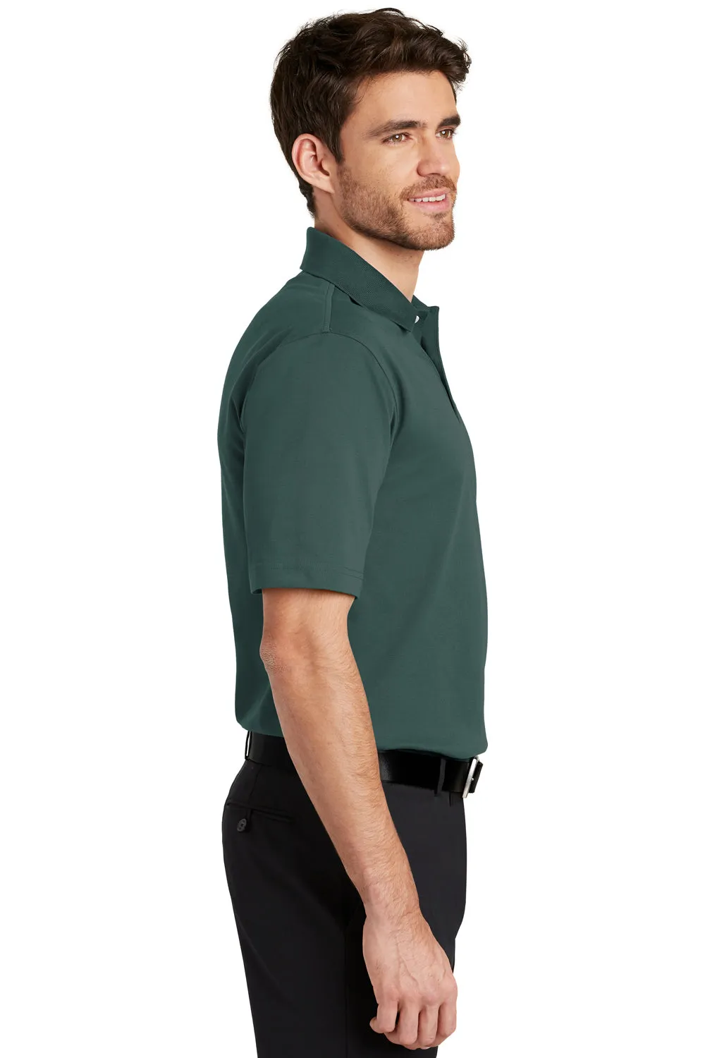 Port Authority Mens Rapid Dry Moisture Wicking Short Sleeve Polo Shirt - Dark Green - Closeout