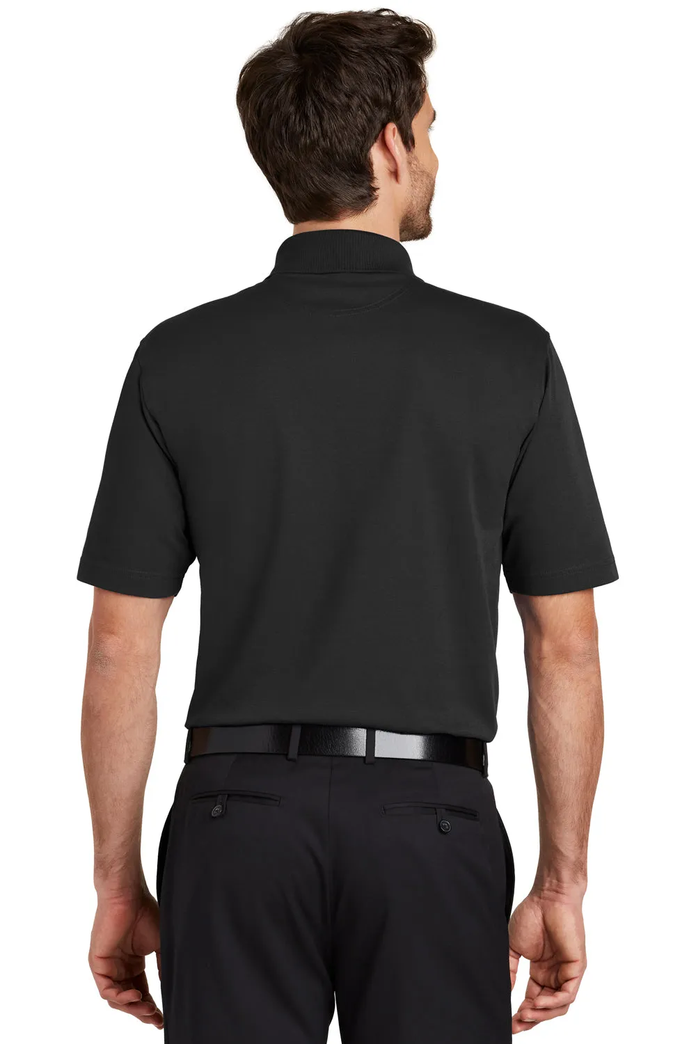 Port Authority Mens Rapid Dry Moisture Wicking Short Sleeve Polo Shirt - Jet Black